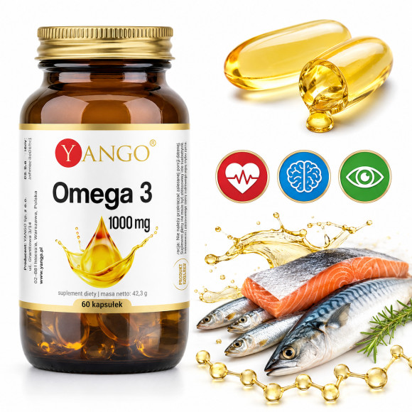 Yango OMEGA-3 1000 mg 60 kapsułek KWASY TŁUSZCZOWE wsparcie SERCE MÓZG
