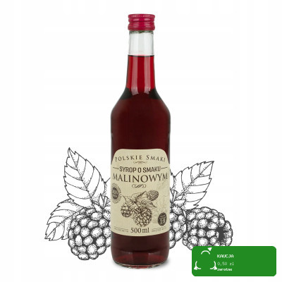 Polskie Smaki SYROP O SMAKU MALINOWYM Malinowy MALINA 500ml