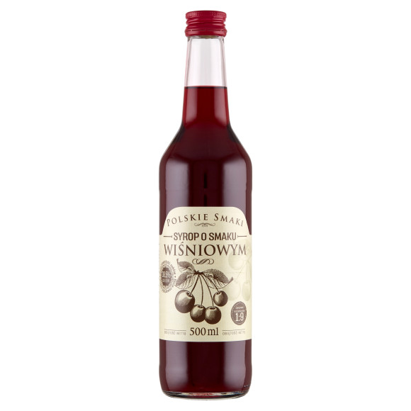 SYROP O SMAKU WIŚNIOWY Wiśniowy WIŚNIA 500ml POLSKIE SMAKI
