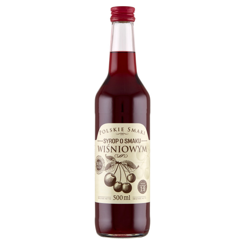 SYROP O SMAKU WIŚNIOWY Wiśniowy WIŚNIA 500ml POLSKIE SMAKI