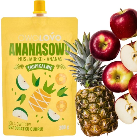 OWOLOVO ANANASOWO mus owocowy JABŁKO ANANAS bez dodatku