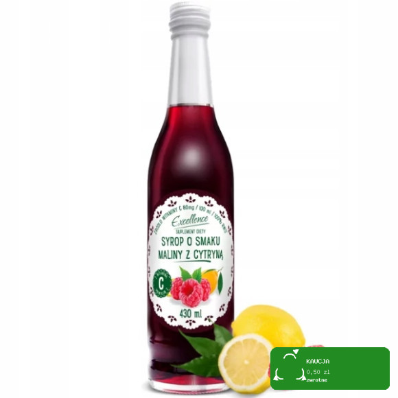 SYROP MALINOWY Z CYTRYNĄ MALINOWO CYTRYNOWY 430ml EXCELLENCE PORY ROKU