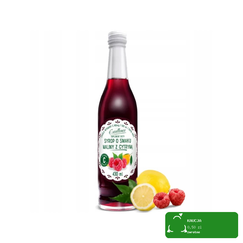 SYROP MALINOWY Z CYTRYNĄ MALINOWO CYTRYNOWY 430ml EXCELLENCE PORY ROKU