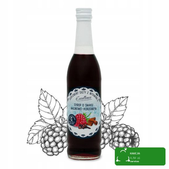 SYROP MALINOWO KORZENNY MALINOWY + goździk cynamon imbir 430ml EXCELLENCE