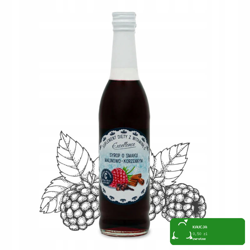 SYROP MALINOWO KORZENNY MALINOWY + goździk cynamon imbir 430ml EXCELLENCE
