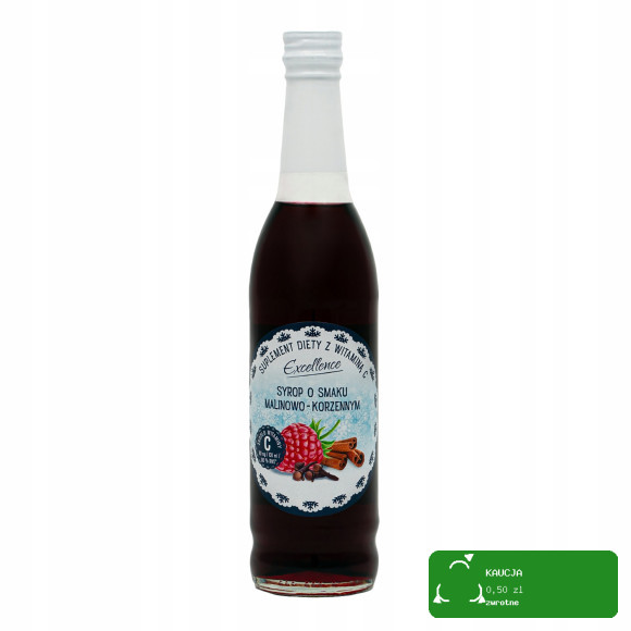 SYROP MALINOWO KORZENNY MALINOWY + goździk cynamon imbir 430ml EXCELLENCE