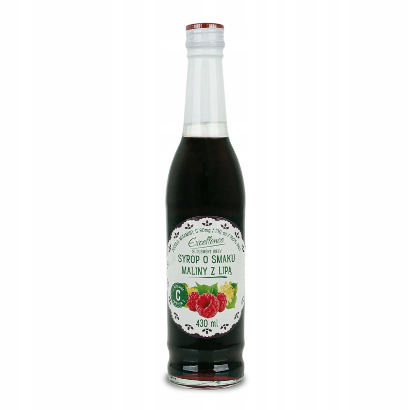 SYROP MALINOWY Z LIPĄ smak MALINY Z LIPĄ z wit.C 430ml EXCELLENCE PORY ROKU