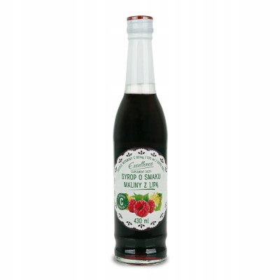 SYROP MALINOWY Z LIPĄ smak MALINY Z LIPĄ z wit.C 430ml EXCELLENCE PORY ROKU