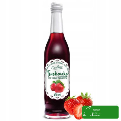 SYROP TRUSKAWKOWY o smaku TRUSKAWKI TRUSKAWKOWYM 430ml EXCELLENCE PORY ROKU