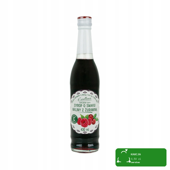 SYROP MALINOWY Z ŻURAWINĄ smak maliny z żurawiną 430ml EXCELLENCE PORY ROKU