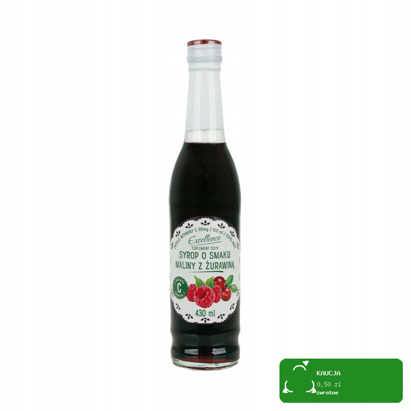 SYROP MALINOWY Z ŻURAWINĄ smak maliny z żurawiną 430ml EXCELLENCE PORY ROKU