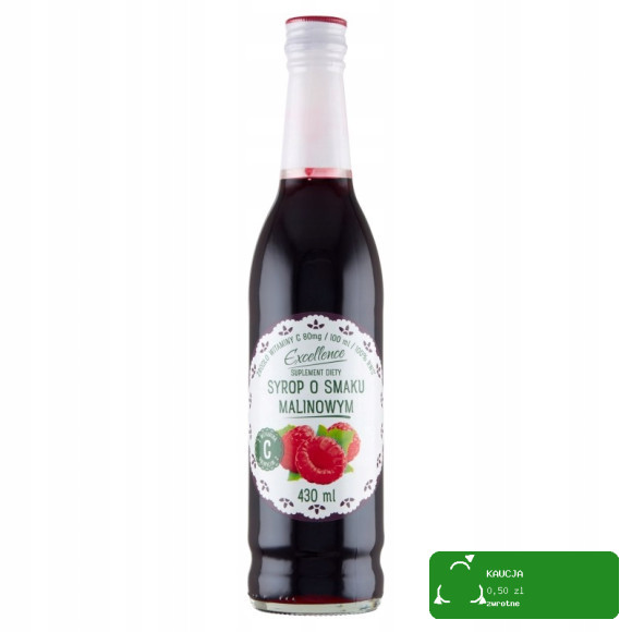 SYROP MALINOWY O SMAKU MALINOWYM z WITAMINĄ C 430ml EXCELLENCE PORY ROKU