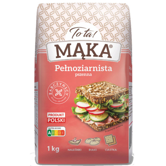 TOTA MĄKA PSZENNA PEŁNOZIARNISTA 1KG KRÓTKA DATA
