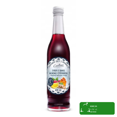 SYROP MALINOWY MALINOWO CYTRYNOWY Z IMBIREM I MIODEM 430ml EXCELLENCE