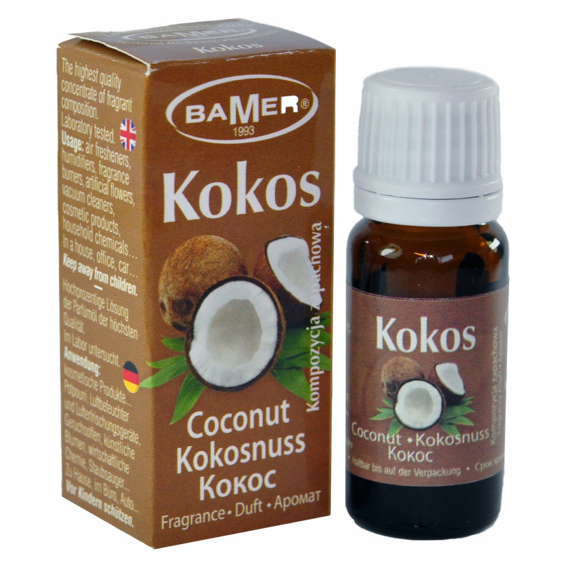 OLEJEK ETERYCZNY zapachowy KOKOS kokosowy owocowy coconut 7ml BAMER