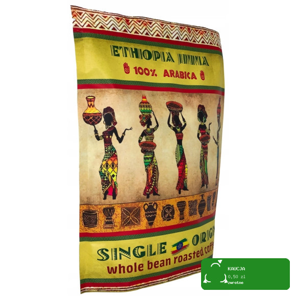 KAWA ZIARNISTA w ziarnie ETIOPIA ETHIOPIA JIMMA 1000g 1KG 100% ARABICA