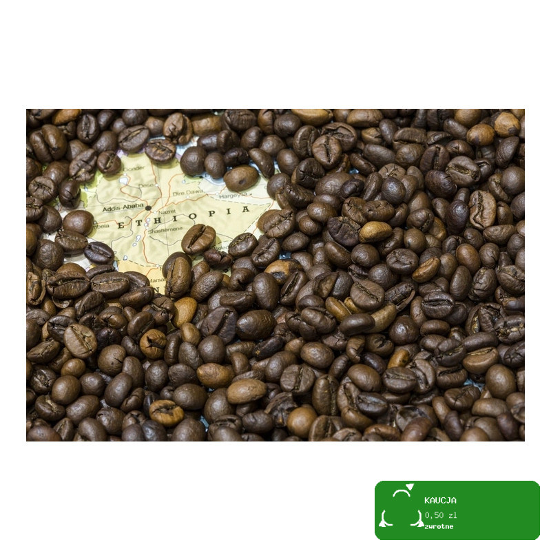 KAWA ZIARNISTA w ziarnie ETIOPIA ETHIOPIA JIMMA 1000g 1KG 100% ARABICA