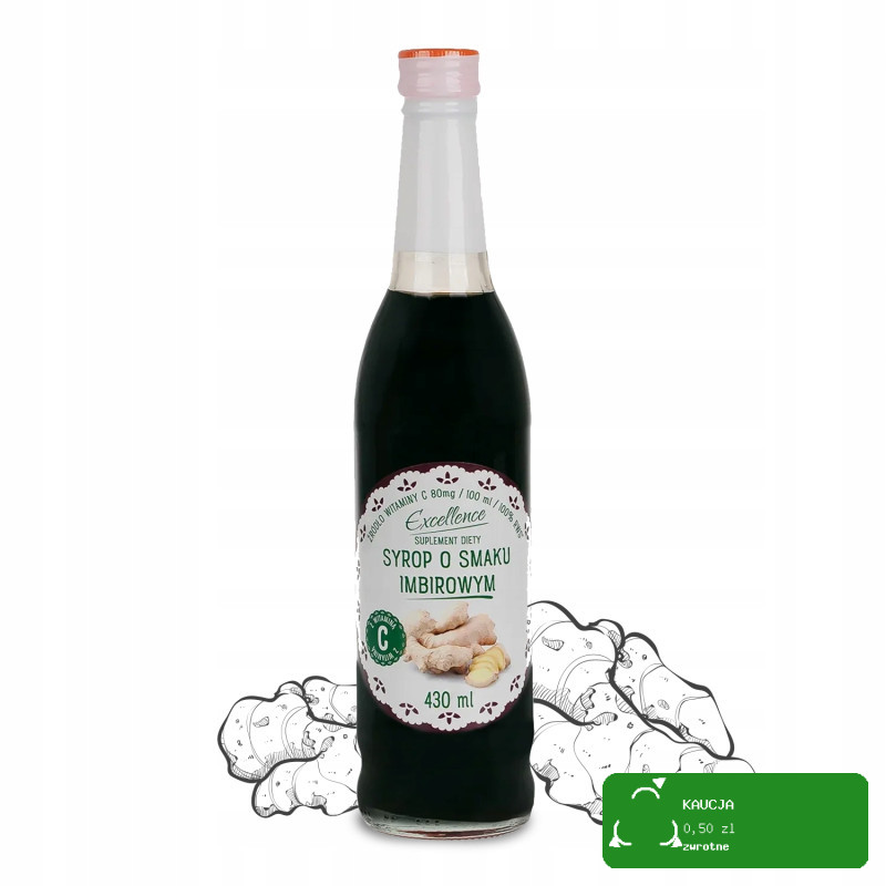 SYROP IMBIROWY o smaku IMBIROWYM IMBIR z wit.C 430ml EXCELLENCE PORY ROKU