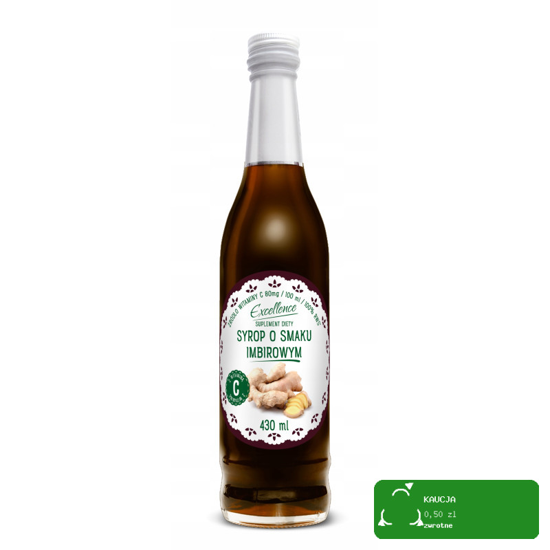 SYROP IMBIROWY o smaku IMBIROWYM IMBIR z wit.C 430ml EXCELLENCE PORY ROKU
