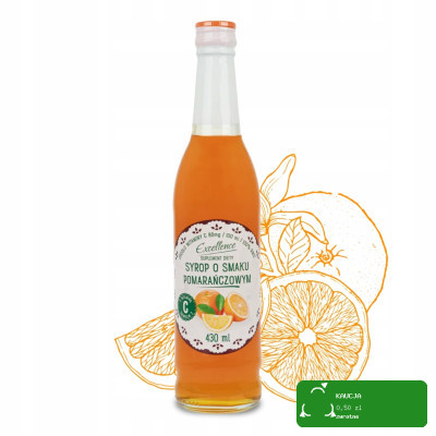 EXCELLENCESYROP owocowy POMARAŃCZOWY POMARAŃCZA z wit. C 430ml KRÓTKA DATA