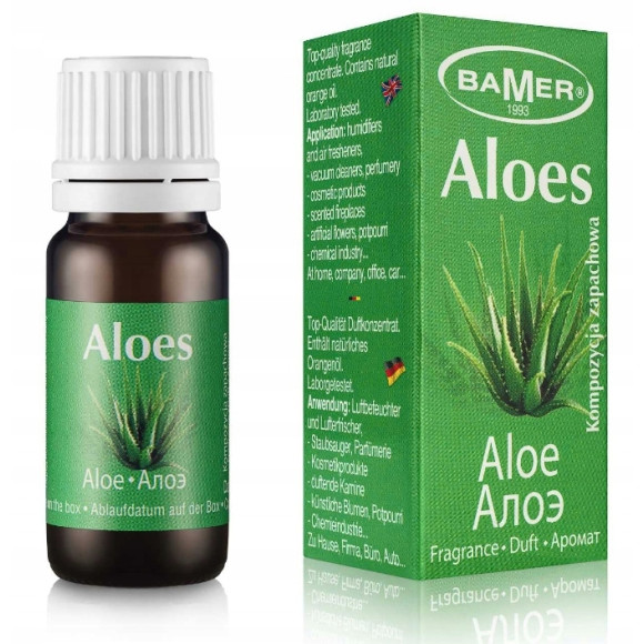 OLEJEK ETERYCZNY zapachowy ALOES ALOESOWY 7ml BAMER orzeźwiający rześki