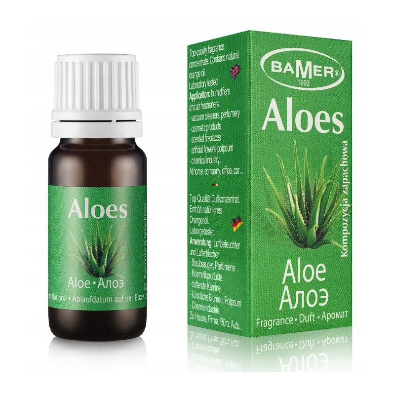 OLEJEK ETERYCZNY zapachowy ALOES ALOESOWY 7ml BAMER orzeźwiający rześki