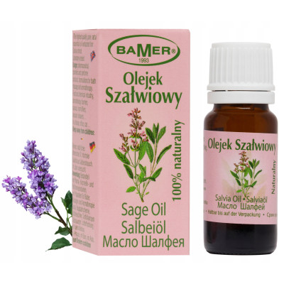 NATURALNY OLEJEK ETERYCZNY SZAŁWIOWY SZAŁWIA 7ml BAMER antyseptyczny