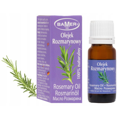 NATURALNY OLEJEK ETERYCZNY ROZMARYNOWY ROZMARYN 7ml BAMER przeziębienie