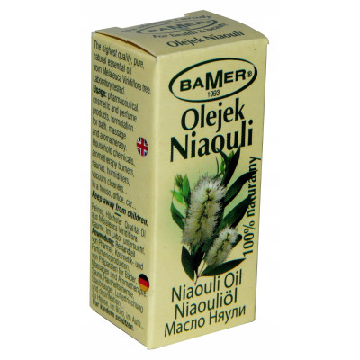NATURALNY OLEJEK ETERYCZNY NIAOULI 7ml BAMER Katar Zatoki Infekcje Oddechow