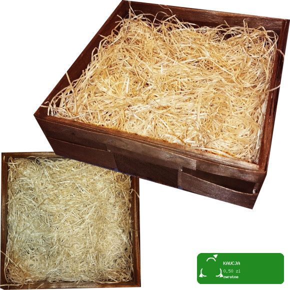 KOSZ DREWNIANY SKRZYNKA NA PREZENT OPAKOWANIE Z DREWNA 25x25cm brąz ŚWIĘTA