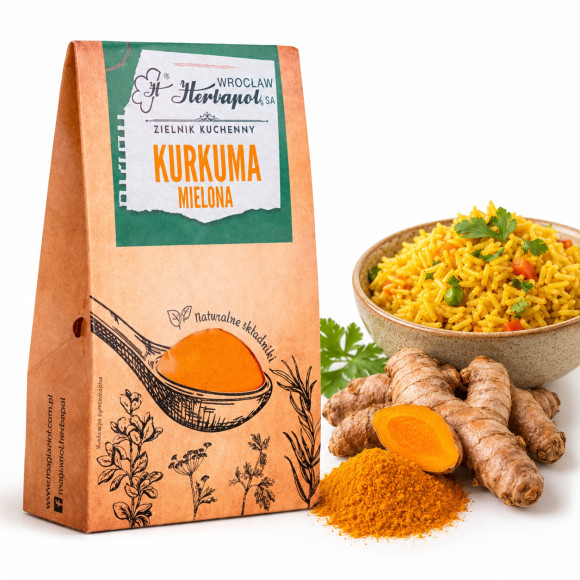 HERBAPOL PRZYPRAWA KURKUMA MIELONA suszone mielone kłącze KURKUMY 60g