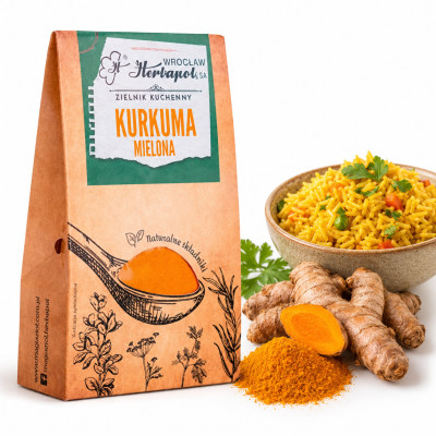 HERBAPOL PRZYPRAWA KURKUMA MIELONA suszone mielone kłącze KURKUMY 60g