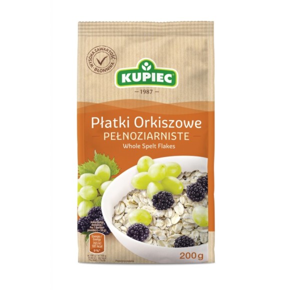 Kupiec PŁATKI ORKISZOWE PEŁNOZIARNISTE 200g 0,2KG