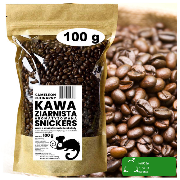 KAMELEON KULINARNY KAWA SMAKOWA ziarnista SNICKERS 100g karmel orzech