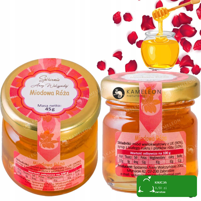 MIODKI SMAKOWE mix RÓŻA LAWENDA IMBIR CYNAMON MIĘTA 45g x5 Prezent Miód