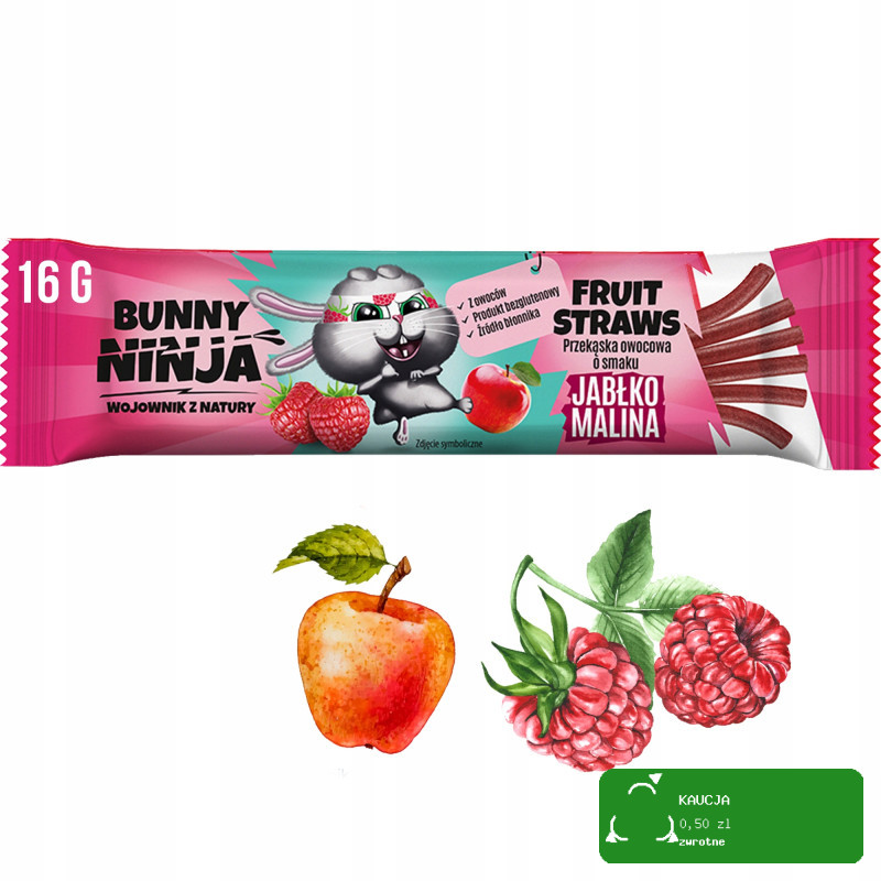 BUNNY NINJA 6x PRZEKĄSKA OWOCOWA DLA DZIECI 3x LISTEK +3x ROLLS - ŚWIĘTA