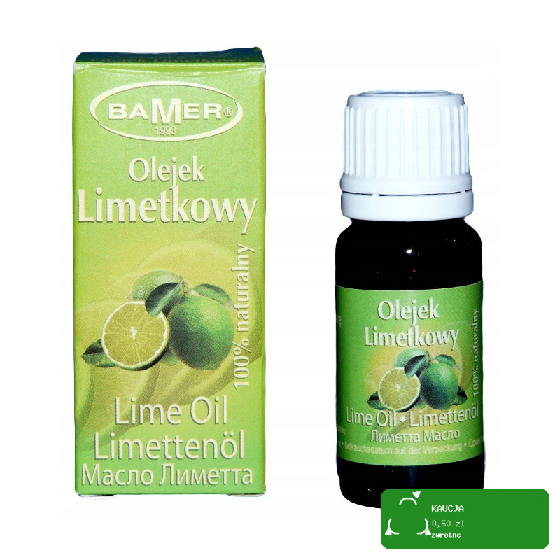 NATURALNY OLEJEK ETERYCZNY LIMETKOWY LIMETKA 7ml BAMER cytrusowy energia