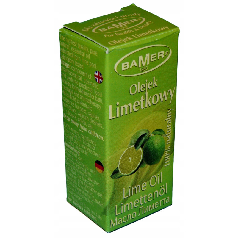 NATURALNY OLEJEK ETERYCZNY LIMETKOWY LIMETKA 7ml BAMER cytrusowy energia