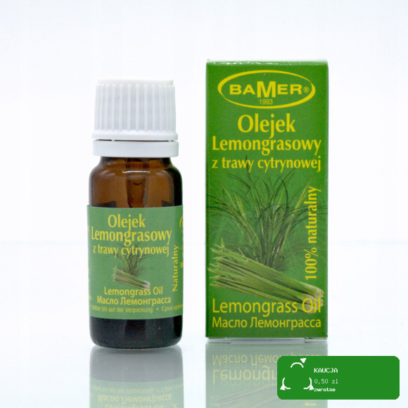 NATURALNY OLEJEK ETERYCZNY LEMONGRASOWY LEMONGRASS 7mlBamer TRAWA CYTRYNOWA