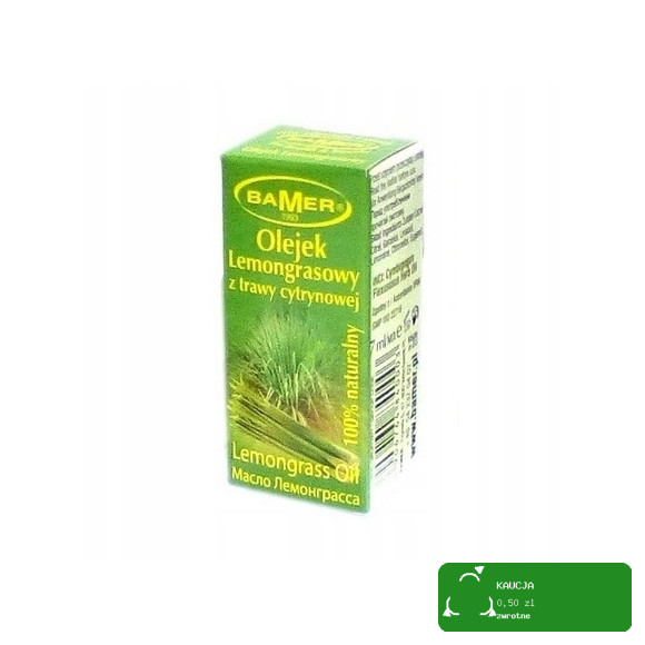 NATURALNY OLEJEK ETERYCZNY LEMONGRASOWY LEMONGRASS 7mlBamer TRAWA CYTRYNOWA