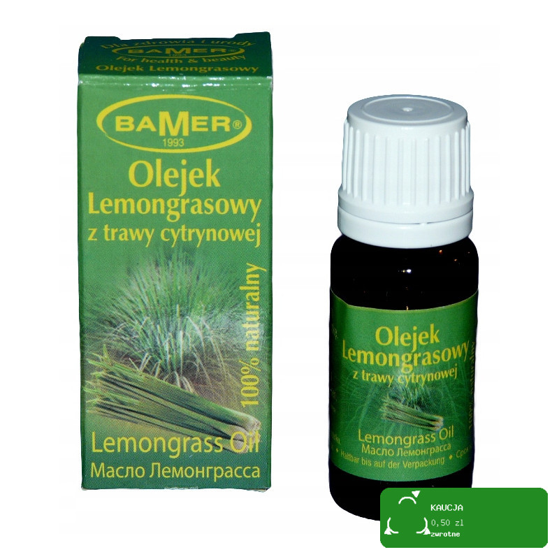 NATURALNY OLEJEK ETERYCZNY LEMONGRASOWY LEMONGRASS 7mlBamer TRAWA CYTRYNOWA