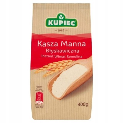 Kupiec KASZA MANNA BŁYSKAWICZNA z pszenicy 100% 400g 0,4KG