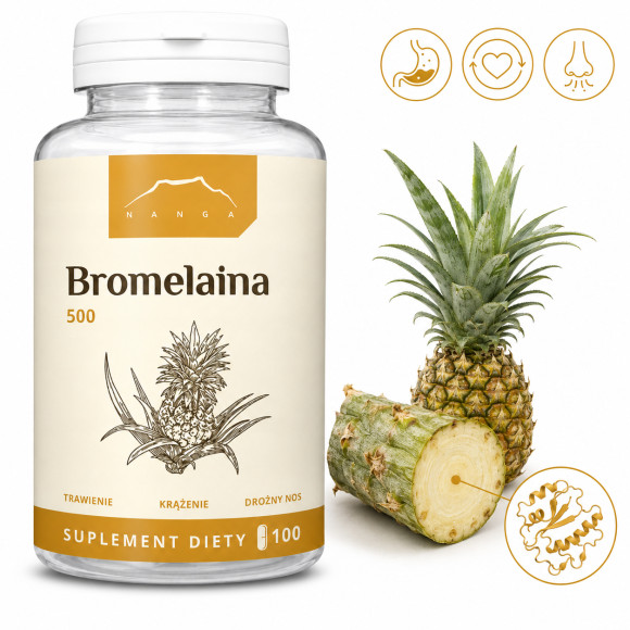 Nanga BROMELAINA 500mg  TRAWIENIE PRZECIWZAKRZEPOWO 100 kaps.