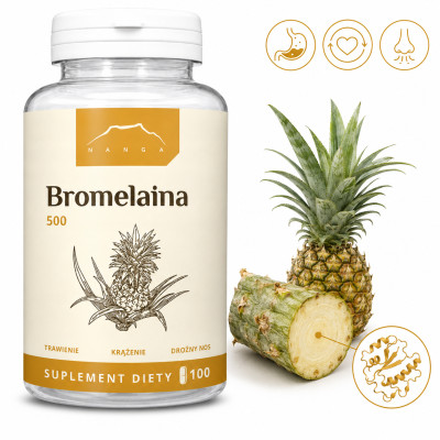 Nanga BROMELAINA 500mg  TRAWIENIE PRZECIWZAKRZEPOWO 100 kaps.