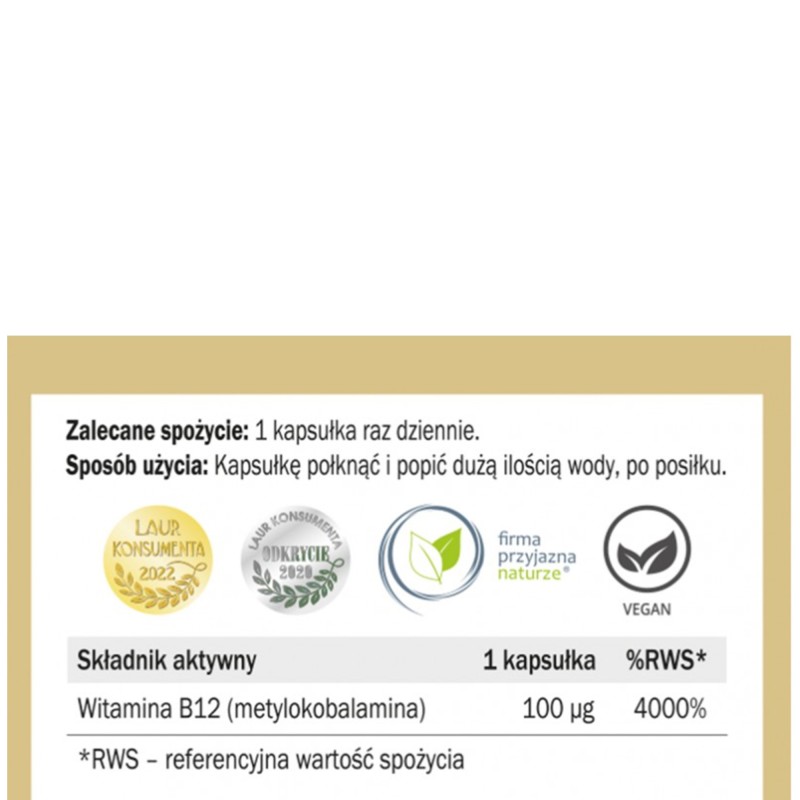 Yango WITAMINA B12 METYLOKOBALAMINA 100 ΜG FORMA AKTYWNA