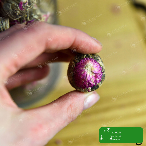 HERBATA KWITNĄCA BIAŁA JAŚMINOWA Jasmine Lichi Ball 1szt kulka na dzbanek