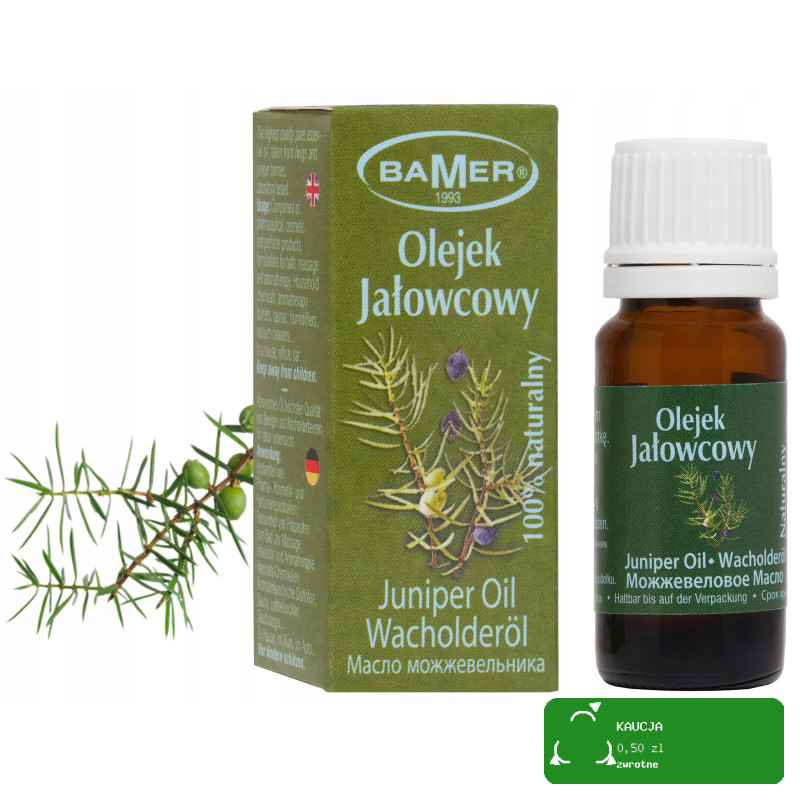 NATURALNY OLEJEK ETERYCZNY JAŁOWCOWY JAŁOWIEC 7ml BAMER