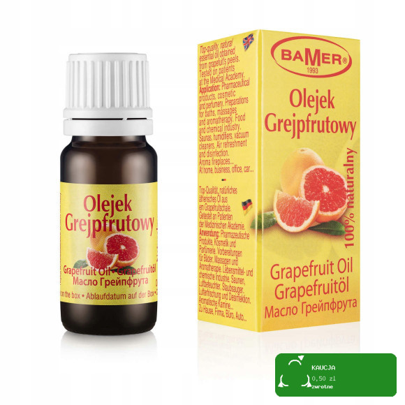 NATURALNY OLEJEK ETERYCZNY GREJPFRUTOWY GRAPEFRUIT cytrusowy 7ml BAMER