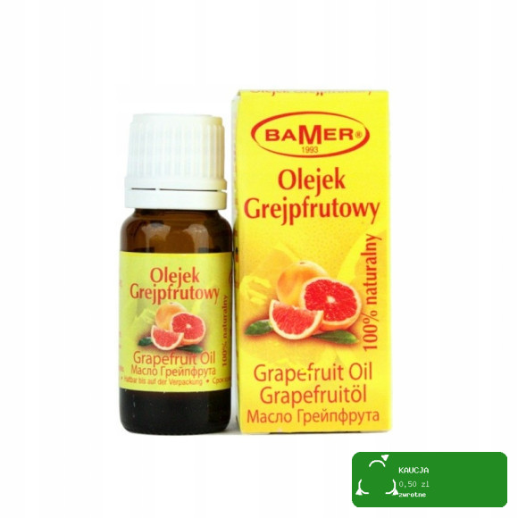 NATURALNY OLEJEK ETERYCZNY GREJPFRUTOWY GRAPEFRUIT cytrusowy 7ml BAMER