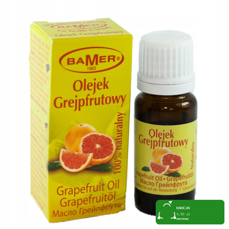 NATURALNY OLEJEK ETERYCZNY GREJPFRUTOWY GRAPEFRUIT cytrusowy 7ml BAMER